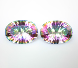 Крупная пара "мистического" кварца 19,91 карата 