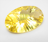 Чистейший крупный лимонный цитрин лазерной огранки 35,26 карата 