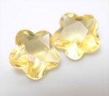 Крупная пара лимонных цитринов авторской огранки 17,53 карата