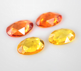 Набор из 4 желтых и оранжевых сапфиров авторской огранки 2,53 карата 