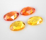 Набор из 4 желтых и оранжевых сапфиров авторской огранки 2,53 карата