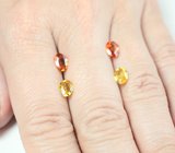 Набор из 4 желтых и оранжевых сапфиров авторской огранки 2,53 карата