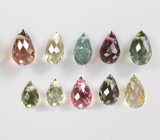 Подвесы с разноцветными турмалинами 3,45 карата Золото