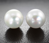 Золотые пусеты с морским жемчугом 6,64 карата