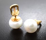 Золотые пусеты с морским жемчугом 6,64 карата