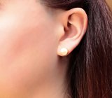 Золотые пусеты с морским жемчугом 6,64 карата