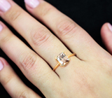 Золотое кольцо с падпараджа цирконом 1,54 карата Золото