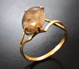 Золотое кольцо с крупным различных оттенков уральским александритом 5,3 карата Золото