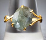 Золотое кольцо с крупным различных оттенков уральским александритом 5,3 карата Золото