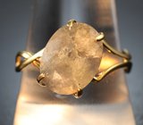 Золотое кольцо с крупным различных оттенков уральским александритом 5,3 карата Золото