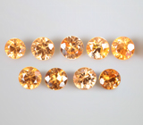 Набор из 9 спессартинов гранатов 1,45 карата 