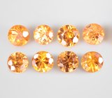 Набор из 8 спессартинов гранатов 1,42 карата 