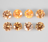 Набор из 8 спессартинов гранатов 1,41 карата 