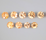 Набор из 9 спессартинов гранатов 1,55 карата 