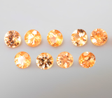 Набор из 9 спессартинов гранатов 1,77 карата 