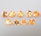 Набор из 9 спессартинов гранатов 1,77 карата