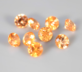 Набор из 9 спессартинов гранатов 1,77 карата 