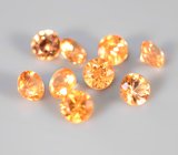 Набор из 9 спессартинов гранатов 1,77 карата