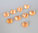 Набор из 9 спессартинов гранатов 1,77 карата 