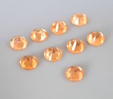 Набор из 9 спессартинов гранатов 1,77 карата 
