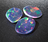 Набор из 3 ограненных черных опалов 1,57 карата 