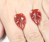 Пара резного карнелиана 10,26 карата 