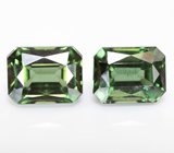 Пара зеленых "неоновых" апатитов 6,95 карата