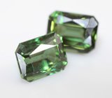 Пара зеленых "неоновых" апатитов 6,95 карата
