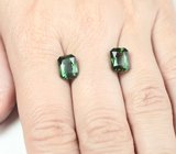 Пара зеленых "неоновых" апатитов 6,95 карата