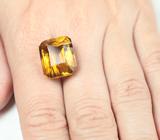 Чистейший крупный яркий цитрин лазерной огранки 19,59 карата 