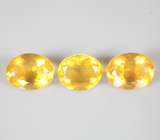 Набор из 3 бразильских кристаллических "солнечных" опалов 3,45 карата 