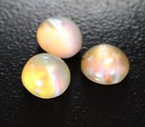 Редкий набор из 3 хризобериллов с эффектом кошачьего глаза 4,43 карата