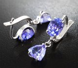 Серьги с танзанитами 5,94 карата Золото