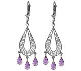 Серьги с аметистами Серебро 925