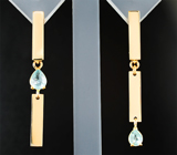 Серьги с параиба турмалинами 0,68 карата Золото