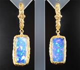 Серьги с ограненными эфиопскими опалами 16,35 карата и бриллиантами Золото