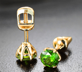 Пусеты с уральскими демантоидами 1,51 карата