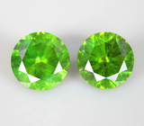 Пусеты с уральскими демантоидами 1,51 карата