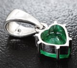 Кулон с изумрудом редкой огранки 0,89 карата и бриллиантом