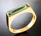 Стильное золотое кольцо с голубовато-зеленым турмалином 1,78 карата