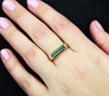 Стильное золотое кольцо с голубовато-зеленым турмалином 1,78 карата