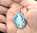 Золотая брошь/кулон с агатовой камеей на халцедоне 20,95 карата Золото