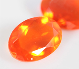 Пара мексиканских ограненных "огненных" опалов 1,25 карата 