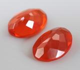 Пара мексиканских ограненных "огненных" опалов 1,25 карата 