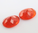 Пара мексиканских ограненных "огненных" опалов 1,9 карата 