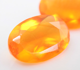 Пара мексиканских ограненных "огненных" опалов 0,87 карата 