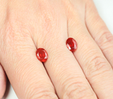 Пара мексиканских ограненных "огненных" опалов 1,57 карата 