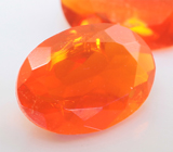 Пара мексиканских ограненных "огненных" опалов 0,83 карата 
