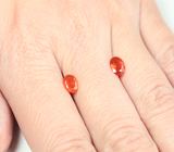 Пара мексиканских ограненных "огненных" опалов 0,83 карата 