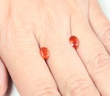 Пара мексиканских ограненных "огненных" опалов 0,83 карата